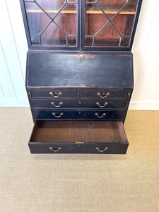 A 19th Century Ebonized Secretary Desk Bookcase