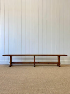 An Antique English Country Pine Bench 7.5 Feet Long