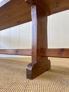 An Antique English Country Pine Bench 7.5 Feet Long