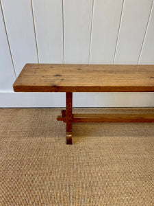 An Antique English Country Pine Bench 7.5 Feet Long