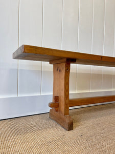 An Antique English Country Pine Bench 7.5 Feet Long