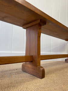 An Antique English Country Pine Bench 7.5 Feet Long