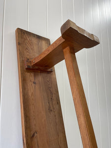 An Antique English Country Pine Bench 7.5 Feet Long
