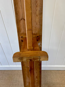 An Antique English Country Pine Bench 7.5 Feet Long