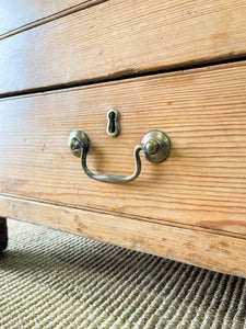 An English Pine Mule Chest Trunk or Blanket Box c1850
