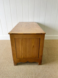 An English Pine Mule Chest Trunk or Blanket Box c1850