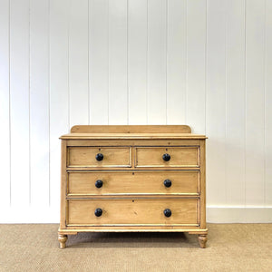 An Antique English Pine Chest of Drawers Dresser with Gallery