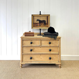 An Antique English Pine Chest of Drawers Dresser with Gallery