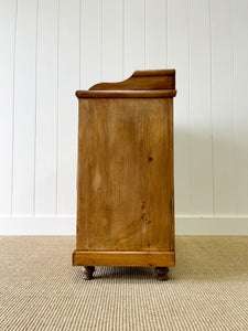 An English Pine Chest of Drawers Dresser with Gallery c1890