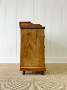 An English Pine Chest of Drawers Dresser with Gallery c1890
