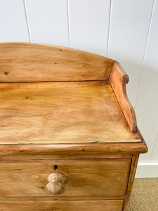 An English Pine Chest of Drawers Dresser with Gallery c1890