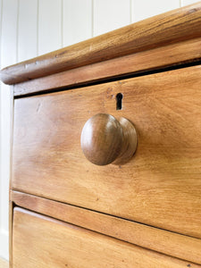 An English Pine Chest of Drawers Dresser with Gallery c1890