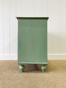 An English Pine Green Painted Chest of Drawers Dresser c1890