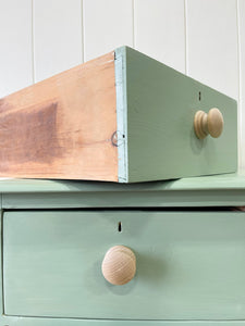 An English Pine Green Painted Chest of Drawers Dresser c1890