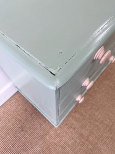 An English Pine Green Painted Chest of Drawers Dresser c1890