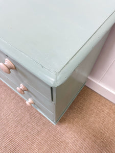 An English Pine Green Painted Chest of Drawers Dresser c1890