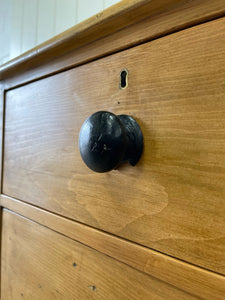 An Antique English Pine Chest of Drawers/Dresser with Dark Knob Hardware c1890