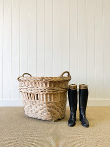 A Large Antique French Harvest Basket