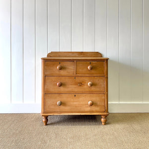 An Antique English Pine Chest of Drawers Dresser Tulip Feet c1890