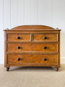 An English Pine Faux Painted Chest of Drawers Dresser with Gallery c1890