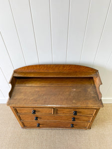 An English Pine Faux Painted Chest of Drawers Dresser with Gallery c1890