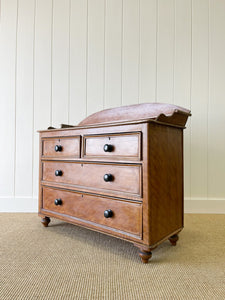 An English Pine Faux Painted Chest of Drawers Dresser with Gallery c1890