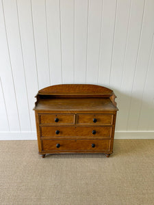 An English Pine Faux Painted Chest of Drawers Dresser with Gallery c1890