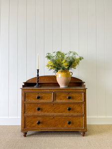 An English Pine Faux Painted Chest of Drawers Dresser with Gallery c1890