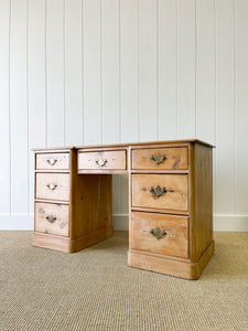 Antique English Pine Pedestal Desk c1890