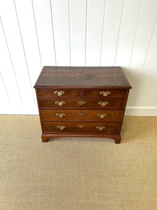 Antique English 18th Century Oak Chest of Drawers with Brasses
