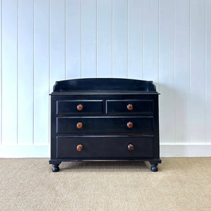 An Ebonized English Pine Chest of Drawers Dresser c1890