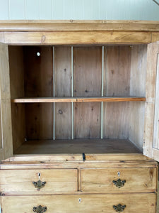 An 18th Century English Pine Linen Press Cupboard