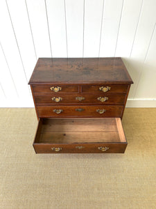 Antique English 18th Century Oak Chest of Drawers with Brasses