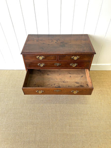 Antique English 18th Century Oak Chest of Drawers with Brasses