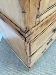 An 18th Century English Pine Linen Press Cupboard