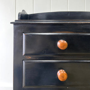 An Ebonized English Pine Chest of Drawers Dresser c1890