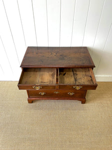 Antique English 18th Century Oak Chest of Drawers with Brasses