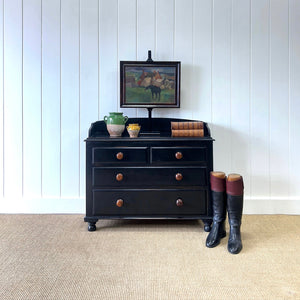 An Ebonized English Pine Chest of Drawers Dresser c1890