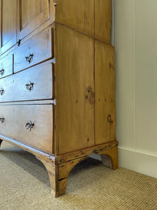 An 18th Century English Pine Linen Press Cupboard