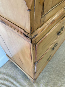 An 18th Century English Pine Linen Press Cupboard