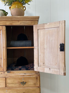 An 18th Century English Pine Linen Press Cupboard