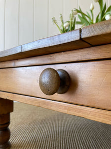 Antique English Country Pine Coffee Table c1890