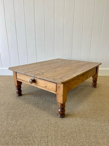 Antique English Country Pine Coffee Table c1890