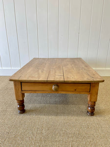Antique English Country Pine Coffee Table c1890