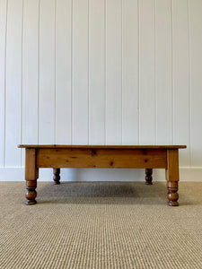 Antique English Country Pine Coffee Table c1890