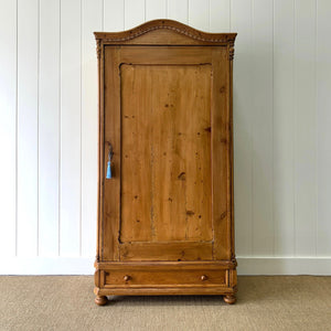 A Pine Wardrobe or Linen Press c1890