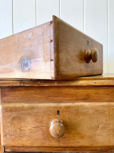 A Diminutive English Pine Chest of Drawers Dresser with Wooden Knobs c1890