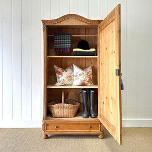 A Pine Wardrobe or Linen Press c1890
