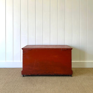 An Antique Blanket Box or Coffee Table With Iron Handles