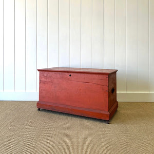 An Antique Blanket Box or Coffee Table With Iron Handles